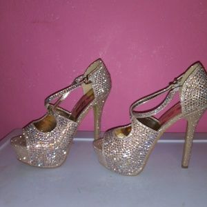 Brand new! Rhinestone heels 7.5
